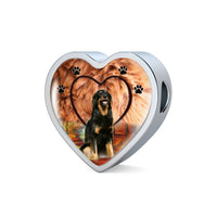 Hovawart Dog Print Heart Charm Steel Bracelet-Free Shipping - Deruj.com