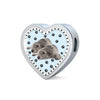 Irish Wolfhound Dog Print Heart Charm Steel Bracelet-Free Shipping - Deruj.com
