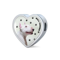 Bull Terrier Print Heart Charm Steel Bracelet-Free Shipping - Deruj.com