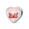 West Highland White Terrier (Westie) Print Heart Charm Steel Bracelet-Free Shipping - Deruj.com