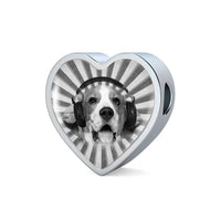 Beagle Dog Print Heart Charm Steel Bracelet-Free Shipping - Deruj.com