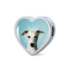 Whippet Dog Print Heart Charm Steel Bracelet-Free Shipping - Deruj.com
