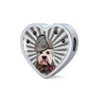 Dandie Dinmont Terrier Print Heart Charm Steel Bracelet-Free Shipping - Deruj.com