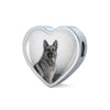 Lovely German Shepherd Print Heart Charm Steel Bracelet-Free Shipping - Deruj.com