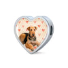 Airedale Terrier Print Luxury Heart Charm Bracelet-Free Shipping - Deruj.com