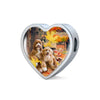 Labradoodle Print Heart Charm Steel Bracelet-Free Shipping - Deruj.com