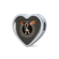 Amazing Basset Hound Dog Print Heart Charm Steel Bracelet-Free Shipping - Deruj.com