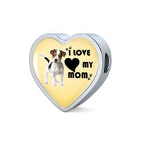 Jack Russell Terrier Print Heart Charm Steel Bracelet-Free Shipping - Deruj.com