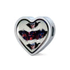 American Flag Skull Print Heart Charm Steel Bracelet-Free Shipping - Deruj.com