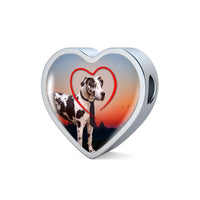 Lovely Great Dane Print Heart Charm Steel Bracelet-Free Shipping - Deruj.com
