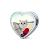 Exotic Shorthair Cat Print Heart Charm Steel Bracelet-Free Shipping - Deruj.com