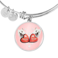 West Highland White Terrier (Westie) Print Circle Charm Bangle-Free Shipping - Deruj.com