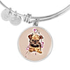 Brussels Griffon Print Circle Pendant Luxury Bangle-Free Shipping - Deruj.com