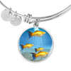 Common Molly Fish Print Circle Pendant Luxury Bangle-Free Shipping - Deruj.com