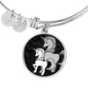 Cute Unicorn Print Circle Pendant Luxury Bangle-Free Shipping - Deruj.com