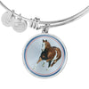American Paint Horse Print Circle Pendant Luxury Bangle-Free Shipping - Deruj.com