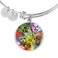 Happy Cats Print Circle Pendant Luxury Bangle-Free Shipping - Deruj.com