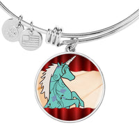 Unicorn Print Circle Pendant Luxury Bangle-Free Shipping - Deruj.com