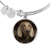 Weimaraner Dog Print Circle Pendant Luxury Bangle-Free Shipping - Deruj.com