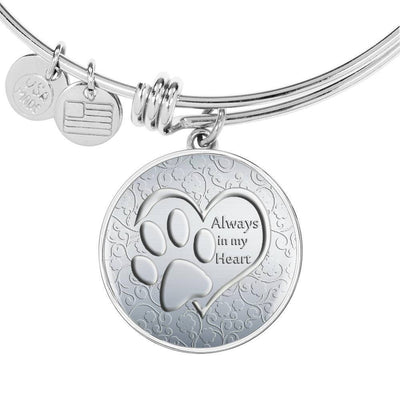 Paws Art Print Circle Pendant Luxury Bangle-Free Shipping - Deruj.com