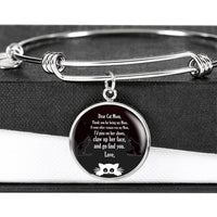 Cute Cat Print Circle Pendant Luxury Bangle-Free Shipping - Deruj.com