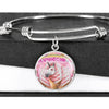 Creamy Unicorn Print Circle Pendant Luxury Bangle-Free Shipping - Deruj.com