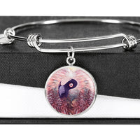 Bearded Vulture Bird Art Print Circle Pendant Luxury Bangle-Free Shipping - Deruj.com