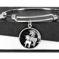 Cute Unicorn Print Circle Pendant Luxury Bangle-Free Shipping - Deruj.com