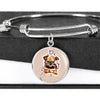 Brussels Griffon Print Circle Pendant Luxury Bangle-Free Shipping - Deruj.com