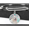Poodle Dog Print Circle Pendant Bangle-Free Shipping - Deruj.com