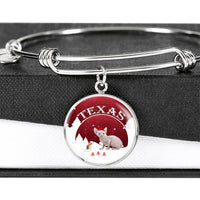 Sphynx Cat Print Circle Pendant Luxury Bangle-Free Shipping - Deruj.com