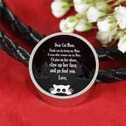 Cute Cat Print Circle Charm Leather Bracelet-Free Shipping - Deruj.com