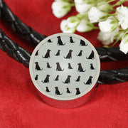 Labrador Retriever Pattern Print Circle Charm Leather Bracelet-Free Shipping - Deruj.com