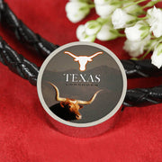 Texas Longhorn Cattle (Cow) Print Circle Leather Bracelet-Free Shipping - Deruj.com