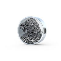 Bearded Vulture Bird Sketch Print Circle Charm Leather Bracelet-Free Shipping - Deruj.com