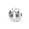 Tonkinese Cat Print Circle Charm Leather Bracelet-Free Shipping - Deruj.com