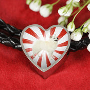 American Eskimo Dog Print Heart Charm Leather Bracelet-Free Shipping - Deruj.com