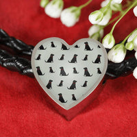 Labrador Retriever Pattern Print Heart Charm Braided Bracelet-Free Shipping - Deruj.com