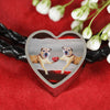 Border Terrier Print Heart Charm Leather Bracelet-Free Shipping - Deruj.com