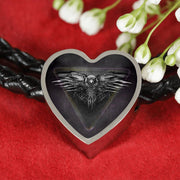 Amazing Eagle Print Heart Charm Leather Woven Bracelet-Free Shipping - Deruj.com