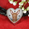 Pharaoh Hound Print Heart Charm Braided Bracelet-Free Shipping - Deruj.com