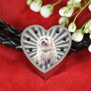 Havanese Dog Print Heart Charm Braided Bracelet-Free Shipping - Deruj.com