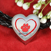 Red Paw Print Heart Charm Braided Bracelet-Free Shipping - Deruj.com