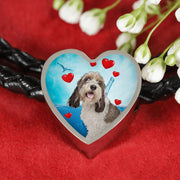Petit Basset Griffon Vendeen Print Heart Charm Braided Bracelet-Free Shipping - Deruj.com