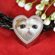 Cute Snoopy Cat Print Heart Charm Leather Woven Bracelet-Free Shipping - Deruj.com