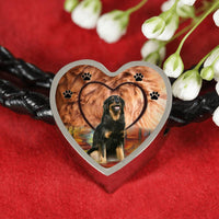 Hovawart Dog Print Heart Charm Braided Bracelet-Free Shipping - Deruj.com