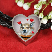 Norwegian Lundehund Print Heart Charm Braided Bracelet-Free Shipping - Deruj.com