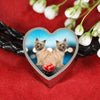 Cairn Terrier Print Heart Charm Leather Bracelet-Free Shipping - Deruj.com