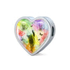 Cute Russian Blue Cat Print Heart Charm Leather Bracelet-Free Shipping - Deruj.com