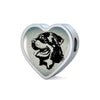 Rottweiler Dog Black&White Art Print Heart Charm Leather Woven Bracelet-Free Shipping - Deruj.com